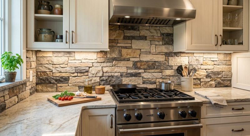 Stone Backsplash Installation in Wilmington, NC